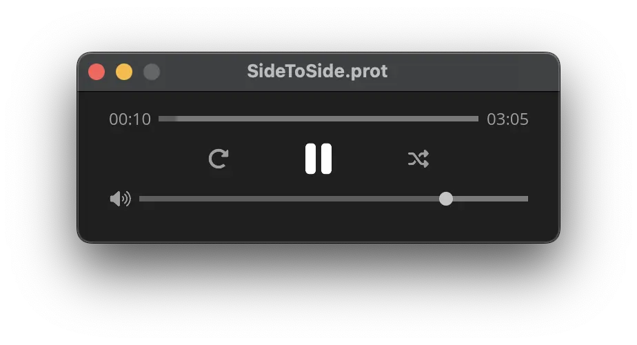 Screenshot of the Proteus Player desktop application